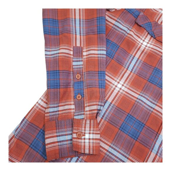 Columbia Mens Long Sleeve Plaid Shirt L/G Back Vented Sun Protection Lightweight - Picture 9 of 13